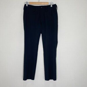 Yohji Yamamoto Noir Wool Gabardine Straight Ankle Crop Pants Black 1 / XS